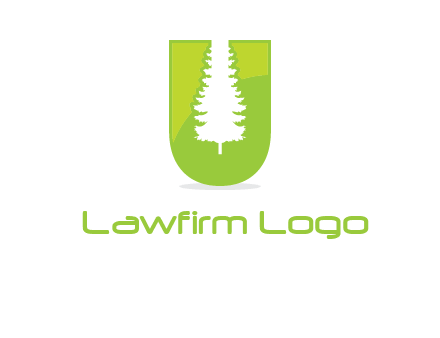 Tree in the letter u logo