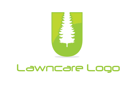 Tree in the letter u logo