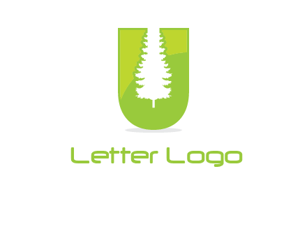 Tree in the letter u logo
