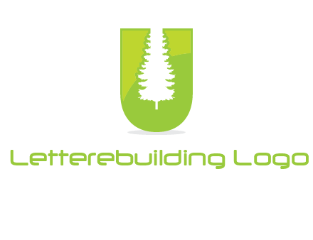 Tree in the letter u logo