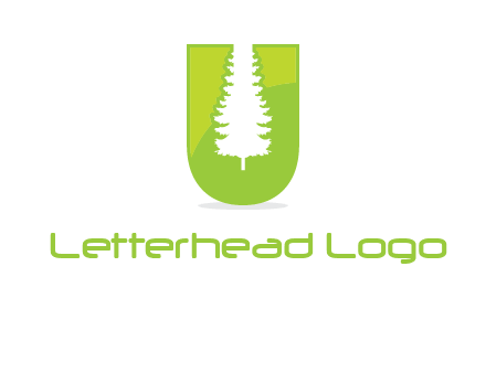 Tree in the letter u logo