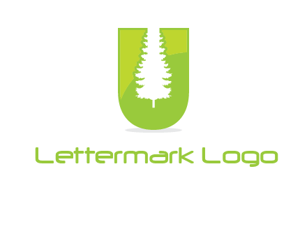 Tree in the letter u logo