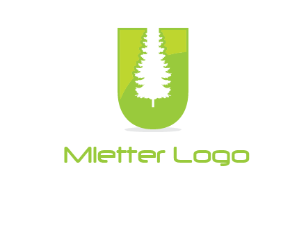Tree in the letter u logo