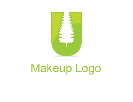 Tree in the letter u logo