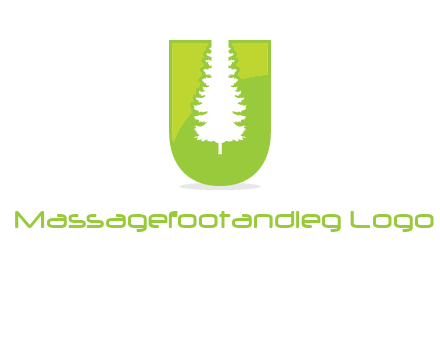 Tree in the letter u logo