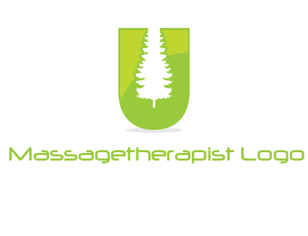 Tree in the letter u logo