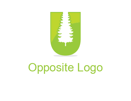 Tree in the letter u logo