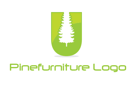 Tree in the letter u logo