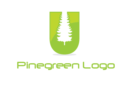 Tree in the letter u logo