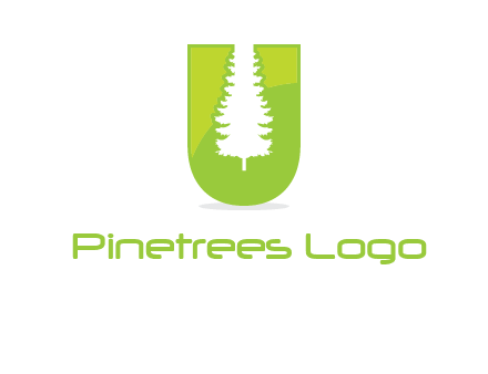 Tree in the letter u logo
