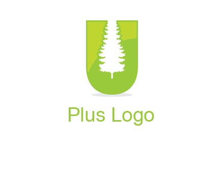 Tree in the letter u logo