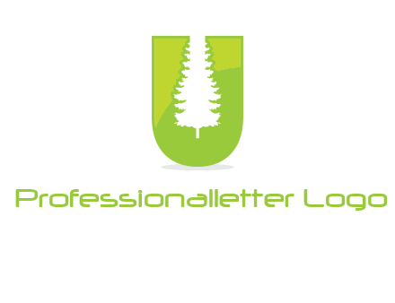 Tree in the letter u logo