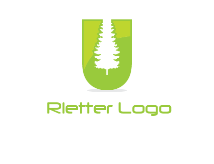 Tree in the letter u logo