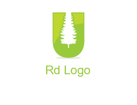 Tree in the letter u logo