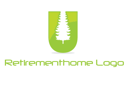 Tree in the letter u logo