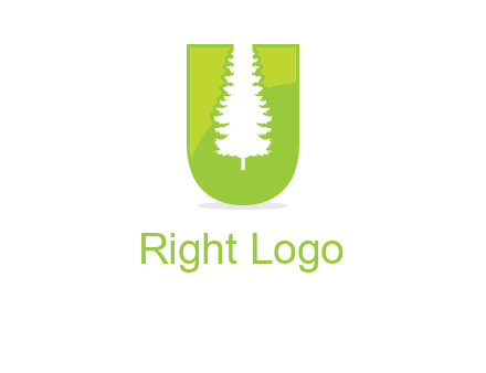 Tree in the letter u logo