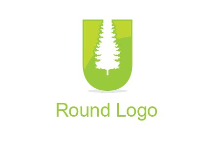 Tree in the letter u logo