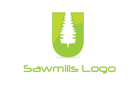 Tree in the letter u logo