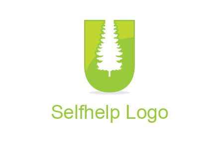 Tree in the letter u logo