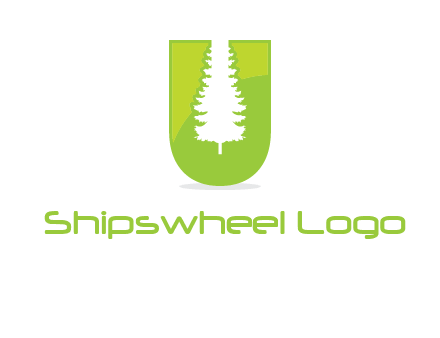 Tree in the letter u logo