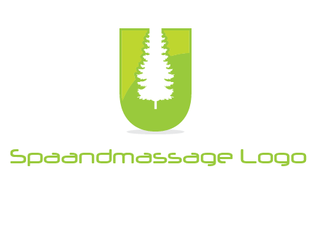 Tree in the letter u logo