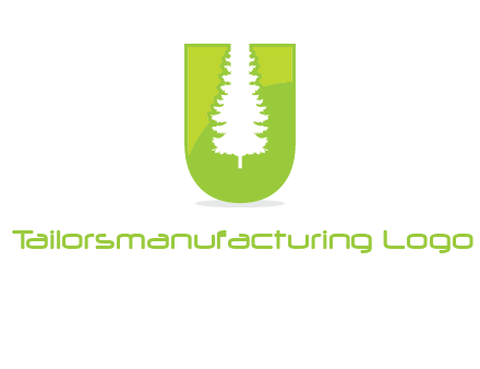 Tree in the letter u logo