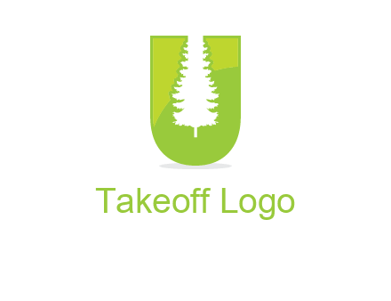 Tree in the letter u logo