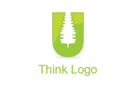 Tree in the letter u logo