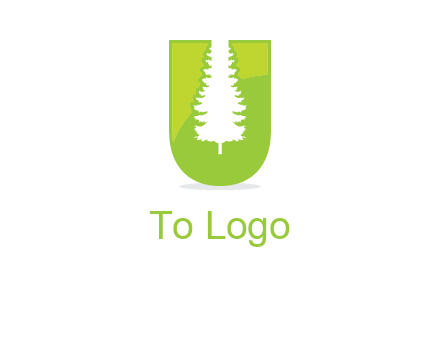 Tree in the letter u logo