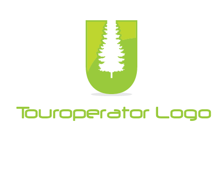 Tree in the letter u logo