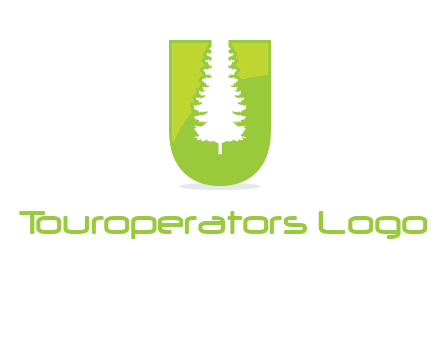 Tree in the letter u logo