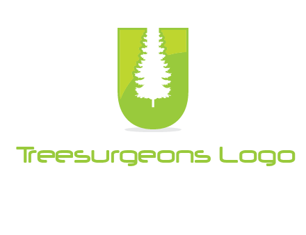 Tree in the letter u logo