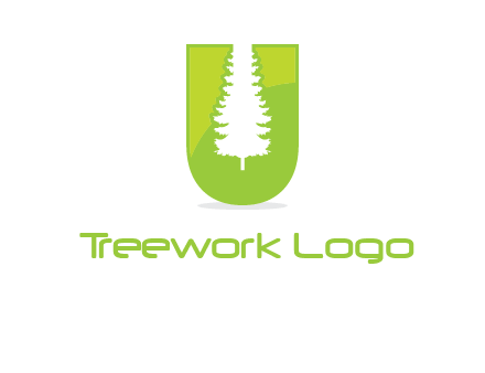 Tree in the letter u logo