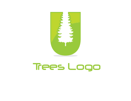 Tree in the letter u logo
