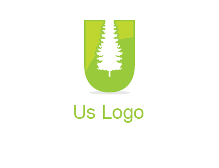 Tree in the letter u logo