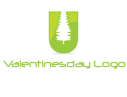Tree in the letter u logo