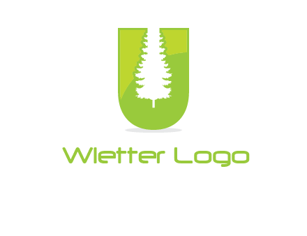 Tree in the letter u logo