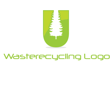 Tree in the letter u logo