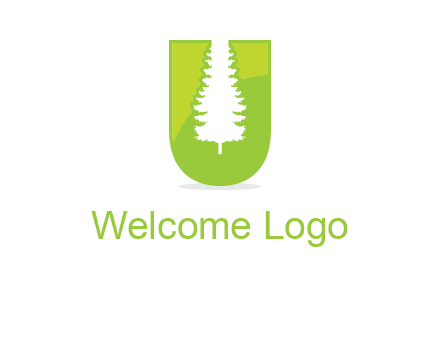 Tree in the letter u logo