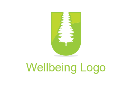 Tree in the letter u logo