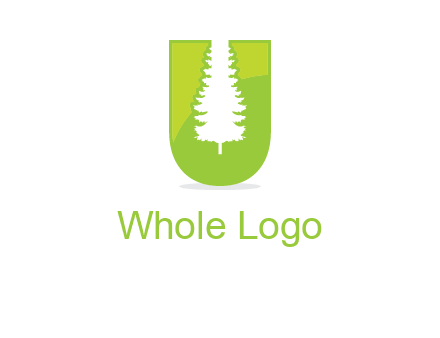 Tree in the letter u logo