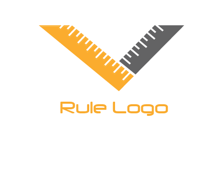 Two ruler in v shape graphic