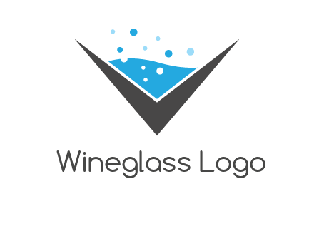 bubble water in wine glass graphic