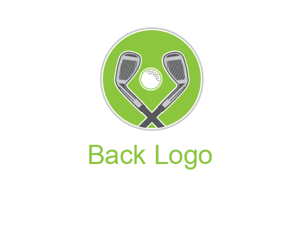 ice hockey clubs and ball in circle sports logo