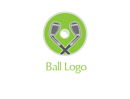 ice hockey clubs and ball in circle sports logo