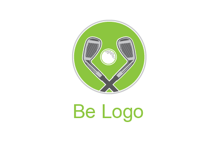 ice hockey clubs and ball in circle sports logo