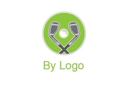 ice hockey clubs and ball in circle sports logo