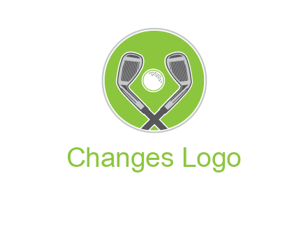 ice hockey clubs and ball in circle sports logo
