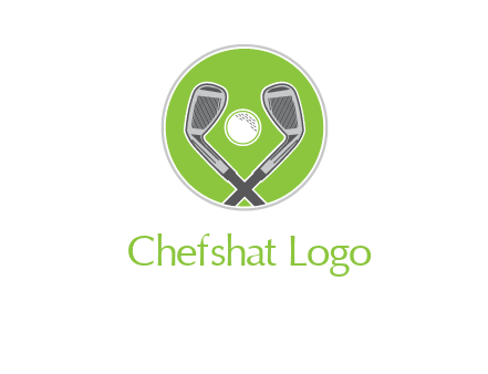 ice hockey clubs and ball in circle sports logo