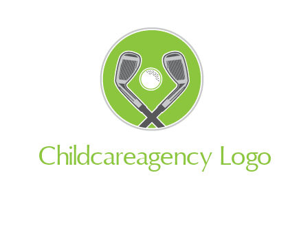 ice hockey clubs and ball in circle sports logo